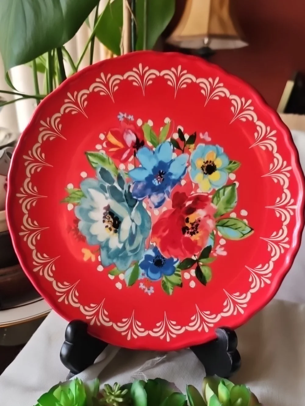 The Pioneer Woman Red Colorful Floral Stoneware 9